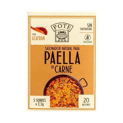 POTE Sazonador para paellas de carne con azafrán 5 uds. x 2,5 g.