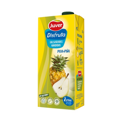 JUVER Néctar de pera y piña sin azúcar añadidos 2 l.