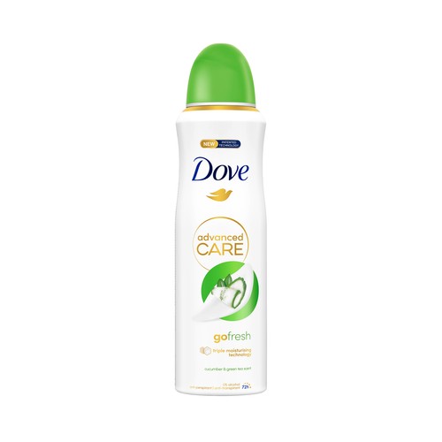 DOVE Advandec care go fresh Desodorante en spray para mujer con extracto de pepino y té verde 200 ml.