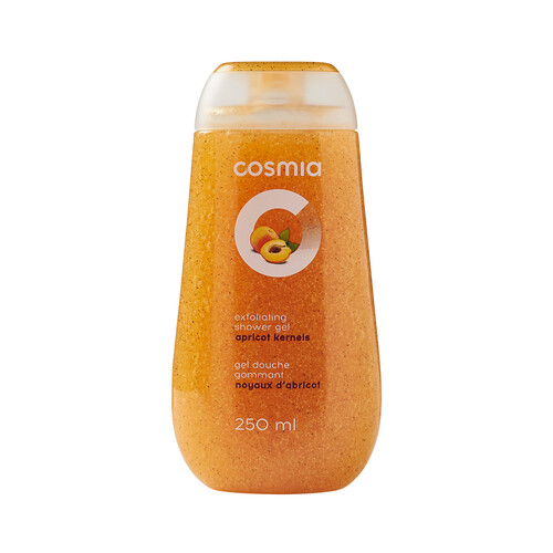 COSMIA Gel exfoliante para ducha o baño, con huesos de albaricoque COSMIA 250 ml.