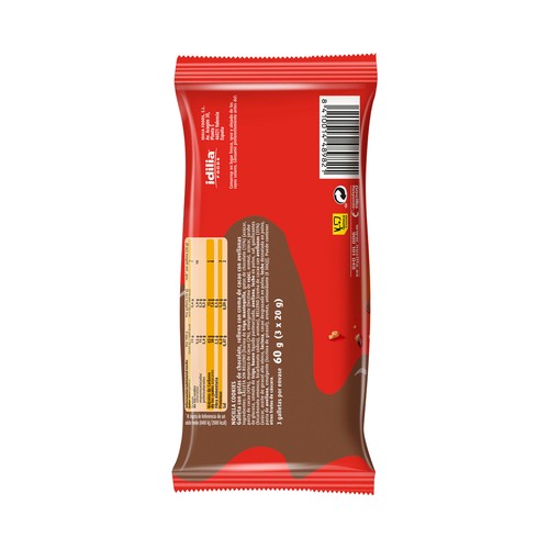 NOCILLA Galleta cookie negra 3 und 60 g.