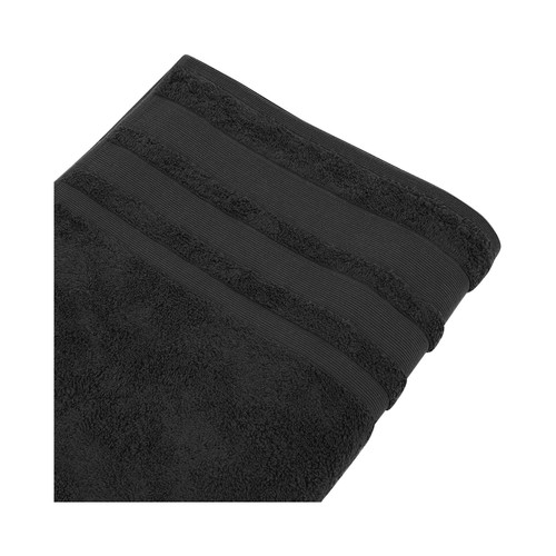 Toalla lisa de baño negra, 650g/m² de densidad, ACTUEL.