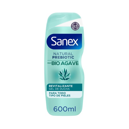 SANEX Cuidado experto Gel revitalizante para baño o ducha con agave bio 600 ml.