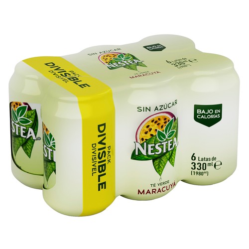 NESTEA Bebida de té zero con sabor a maracuyá pack de 6 uds. 33 cl.
