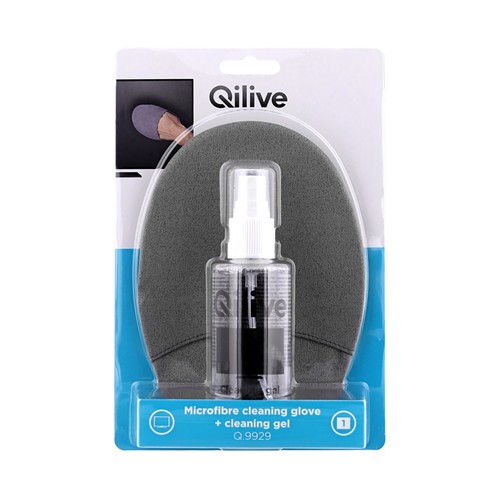 Guante de limpieza de microfibra con spray limpiapantallas, QILIVE Q.9929.