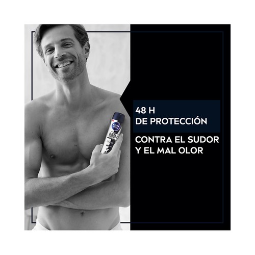NIVEA Men original black & white invisible Desodorante spray para hombre con fórmula de secado rápido 250 ml.