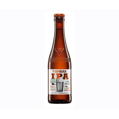AMBAR IPA  Cerveza Premium extra lúpulo botella 33 cl.