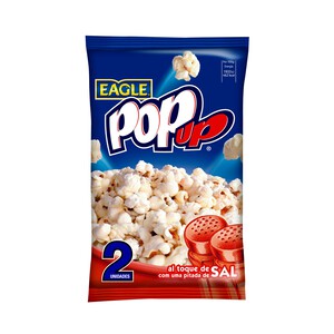 Imagen de POP UP Palomitas de maíz al toque de sal para microondas POP UP paquete de 2 uds x 100 g.