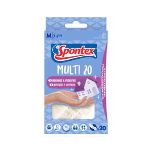 Spontex Guantes Vinilo Multiusos, Talla M, 7-7 1/2 Spontex 20 Uds.