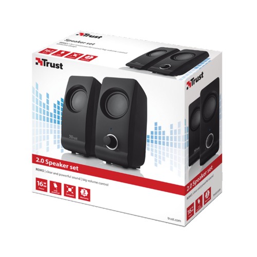 Altavoces 2.0 TRUST REMO, potencia 8W (Rms), control de volumen, conexión con Usb.
