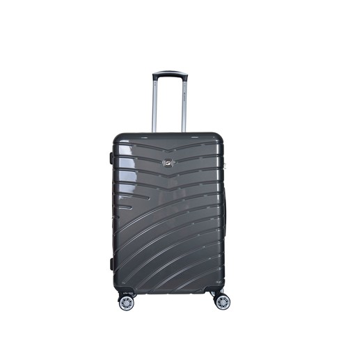 Maleta grande rígida de color gris de 75 cm y 8 ruedas ABS, AIRPORT ALCAMPO.