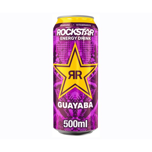 Bebida energética sabor tropical ROCKSTAR lata de 50 cl.