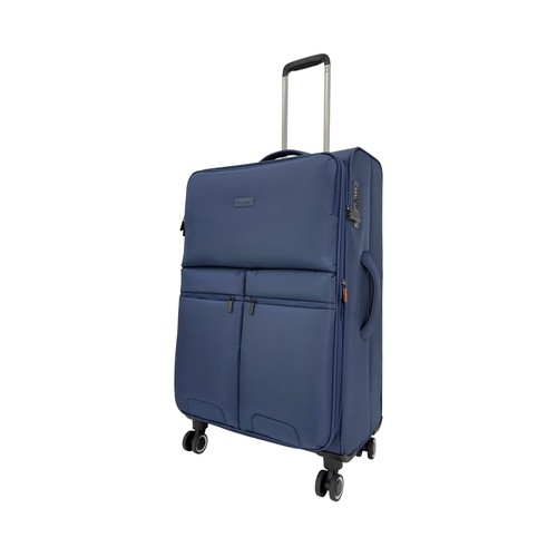 Maleta grande tipo trolley 8 ruedas  polysoft  75cm azul oscuro. AIRPORT
