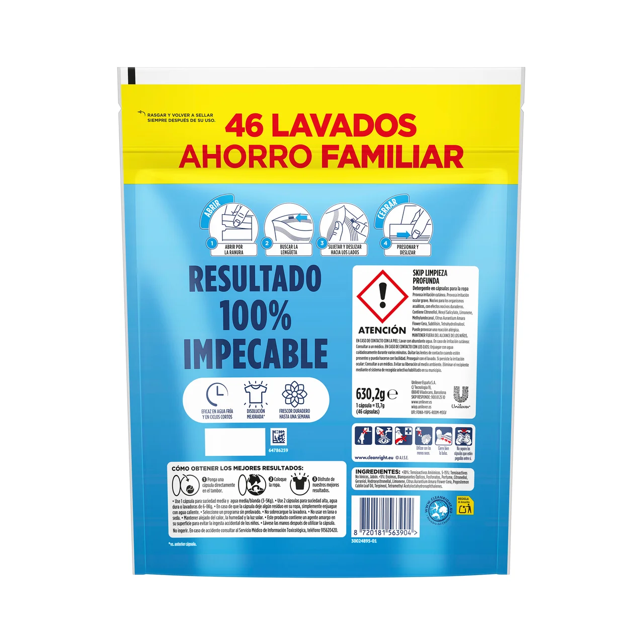 Active Clean Detergente en cápsulas 46 uds.
