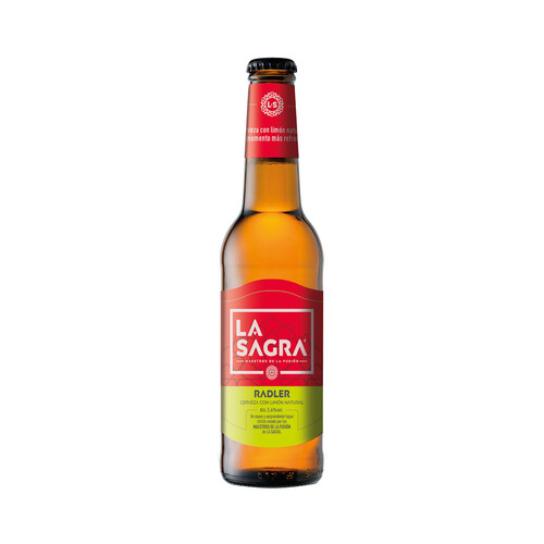 Cerveza radler con limón LA SAGRA botella de 33 cl