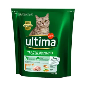 ULTIMA Alimento para garos adultos a base de pollo, especial tracto urinario 750 g.
