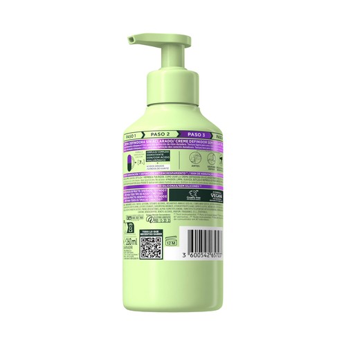 FRUCTIS de Garnier Crema definidora sin aclarado, secado al aire, para todo tipo de rizos 260 ml.