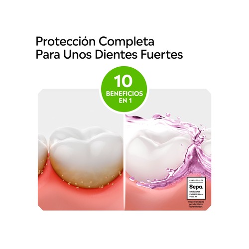 LISTERINE Cuidado total Enjuague bucal de uso diario y sabor menta suave 500 ml.