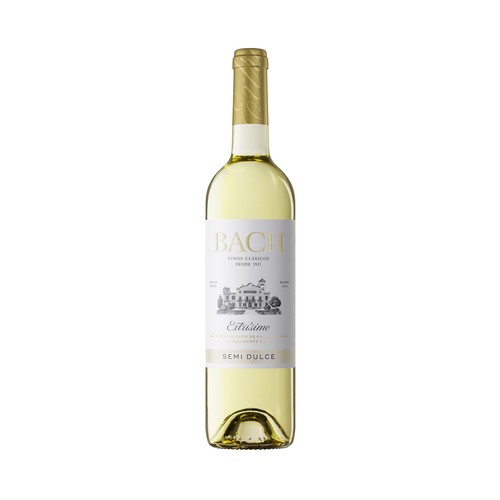 Vino blanco semidulce con denominación de origen Catalunya BACH Extrísimo botella de 75 cl.