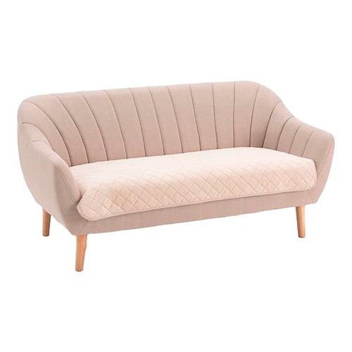 Toper sofa acolchado de terciopelo, antideslizante, color beige, BELMARTI.