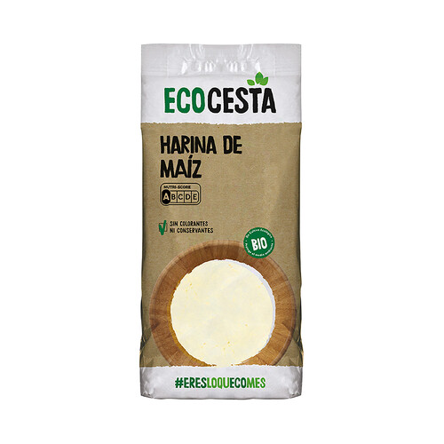 ECOCESTA Harina de maíz de cultivo ecológico, sin conservantes ni colorantes 500 g.