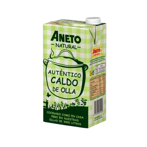 Caldo de verduras y aceite de oliva virgen natural ANETO brik de 1 l