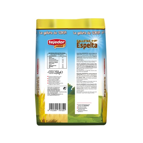 TEJEDOR Galletas de trigo espelta 250 g.