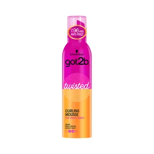 GOT2B Twisted de Schwarzkopf Espuma anti encrespamiento hasta 96 horas, para unos rizos definidos y perfectos 250 ml.