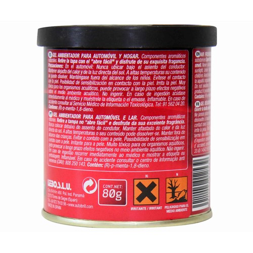 Ambientador en gel para coche en envase de lata con olor a manzana AUTOBRILL 1 unidad.