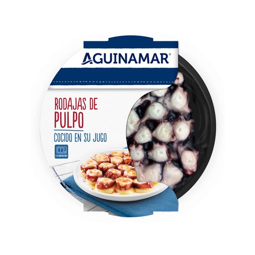 AGUINAMAR Rodajas de pulpo, cocido en su jugo 150 g.
