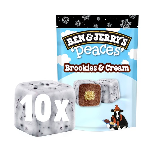 BEN & JERRY´S Peaces Mini helados de brownie y masa de galleta 10 x 15 ml.