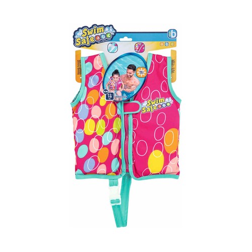 Chaleco flotador infantil talla S/M color verde o rosa, SWIM SAFE