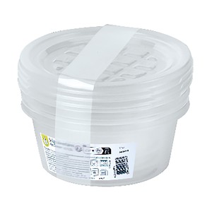 Imagen de Set de 3 recipientes o tapers redondos, 0,5 L, PRODUCTO ECONÓMICO ALCAMPO.