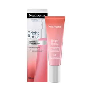 NEUTRÓGENA Bright boost Sérum facial iluminador, refuerzo hidratante para día y noche 30 ml.