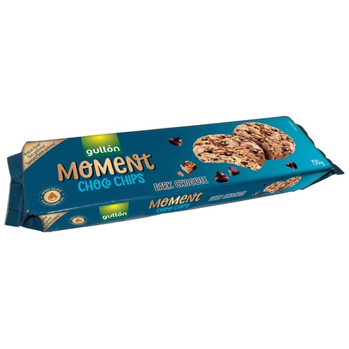 GULLÓN Moment Galletas con pepitas de chocolate negro 150 g.