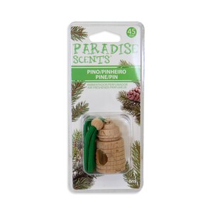 Ambientador de coche con perfumador de madera para colgar con olor a pino PARADISE SCENTS.