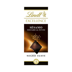 LINDT Chocolate negro con granos de sésamo tostados al punto LINDT EXCELLENCE 100 g.