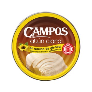 Imagen de CAMPOS Atún claro en aceite de girasol lata de 104 g.