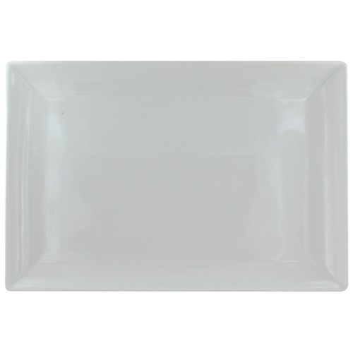 Fuente de porcelana, diseño rectangular color blanco, Khel Grande, 36x24x0,2cm. GSMD.