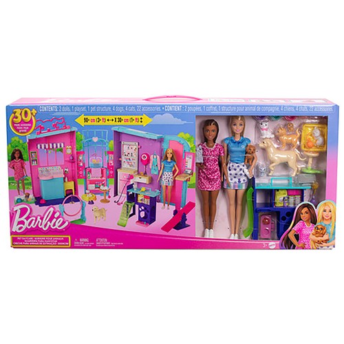 Barbie Tienda De Mascotas con 2 Muñecas +3 Años MATTEL