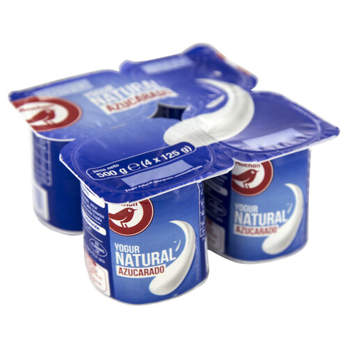 AUCHAN Yogur natural azucarado 4 x 125 g Producto Alcampo
