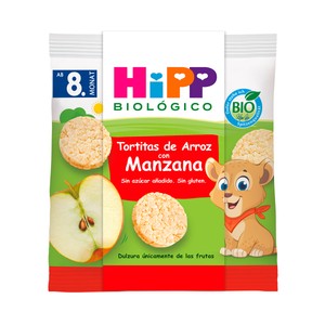 Imagen de HIPP Biológico Tortitas de arroz con manzana ecológicas, a paritr de 8 meses 30 g.