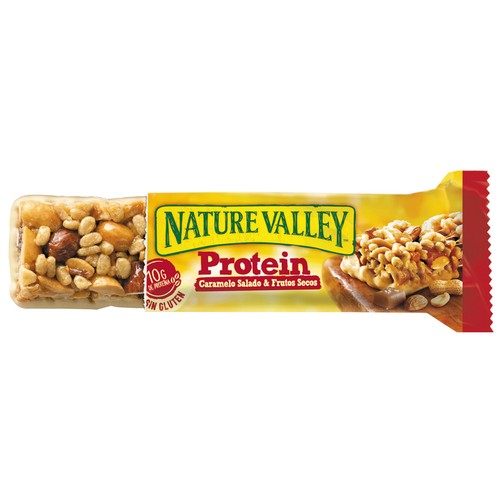 NATURE VALLEY Barrita de cereales caramelo salado y frutos secos pack 4 x 40 g.