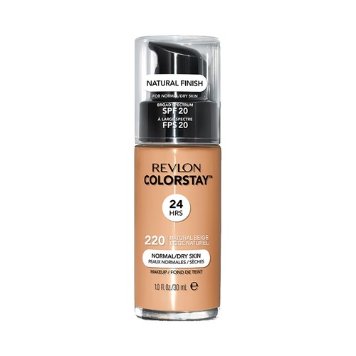 REVLON Colorstay Tono 220 Natural beige Base de maquillaje líquida y de larga duración, para pieles normales a secas.