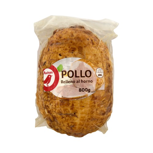 AUCHAN Pollo al horno, deshuesado, relleno y sin gluten 800 g. Producto Alcampo