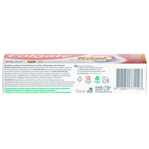 COLGATE Total prevención activa Crema de dientes antidesgaste y anti erosión 75 ml.
