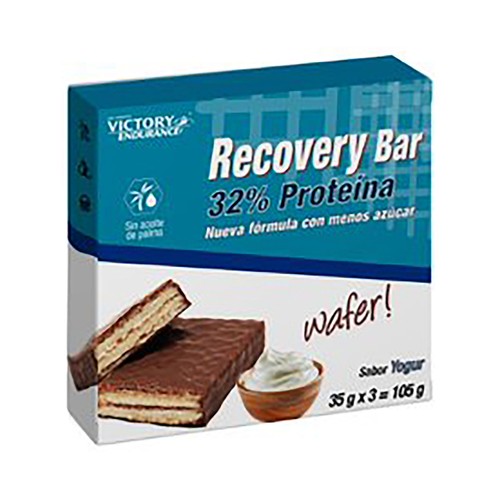 VICTORY ENDURANCE Barritas recuperadoras con sabor a yogurt con 32% de proteína, Recovery Bar 3 uds. x 35 g.