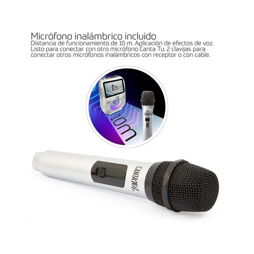Canta Tú Pro Karaoke portátil, con micrófono, pantalla táctil y sistema android. Edad recomendada +8 años.