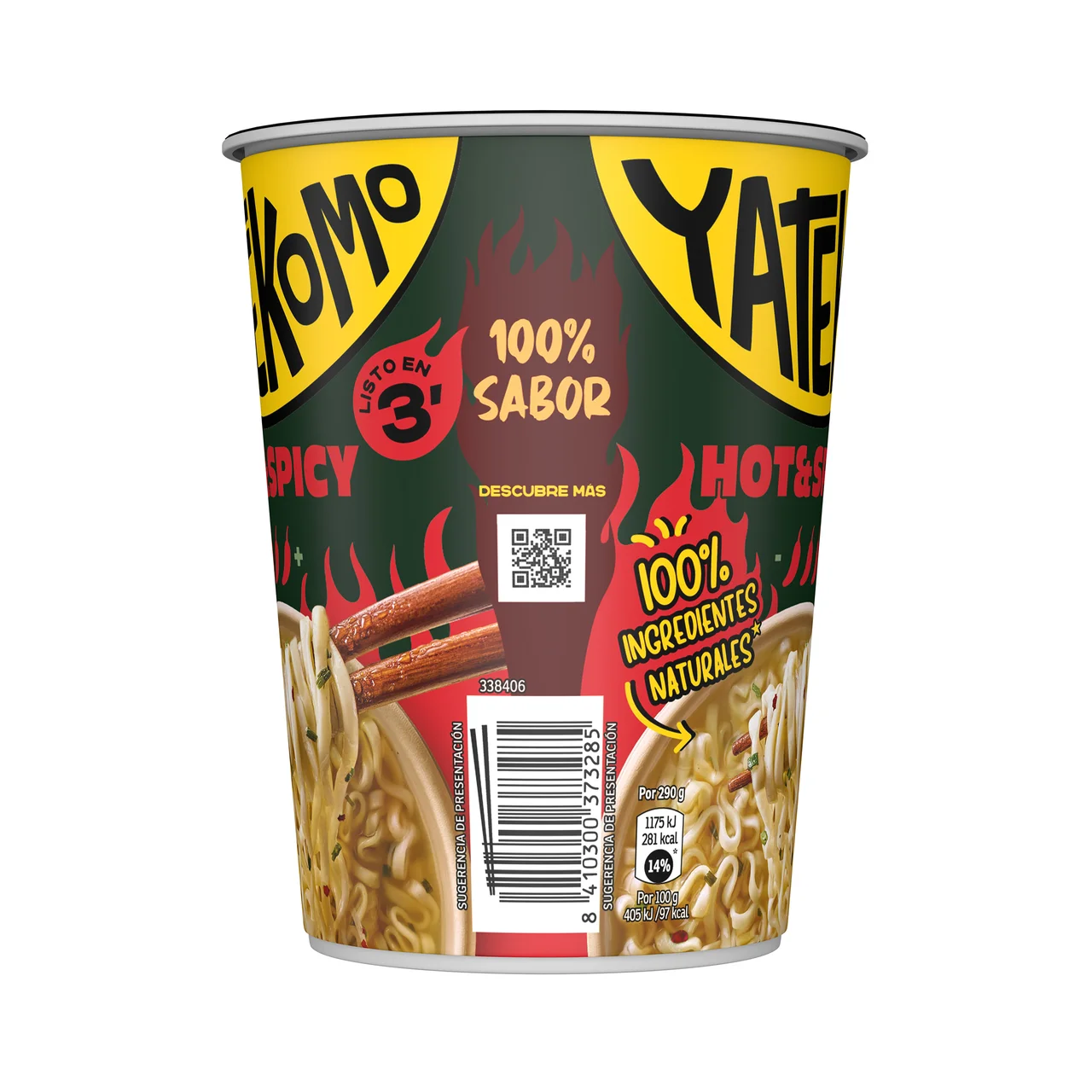 Fideos orientales hot & spicy yatekomo 61 g.