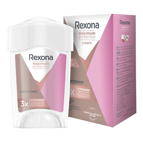 REXONA Desodorante en stick para mujer, con protección continua contra el olor REXONA Confidence 45 ml.